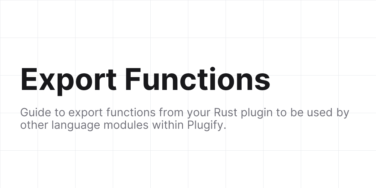 Export Functions - plugify